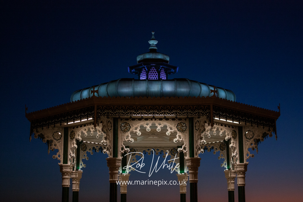 Bandstand roof at sunset