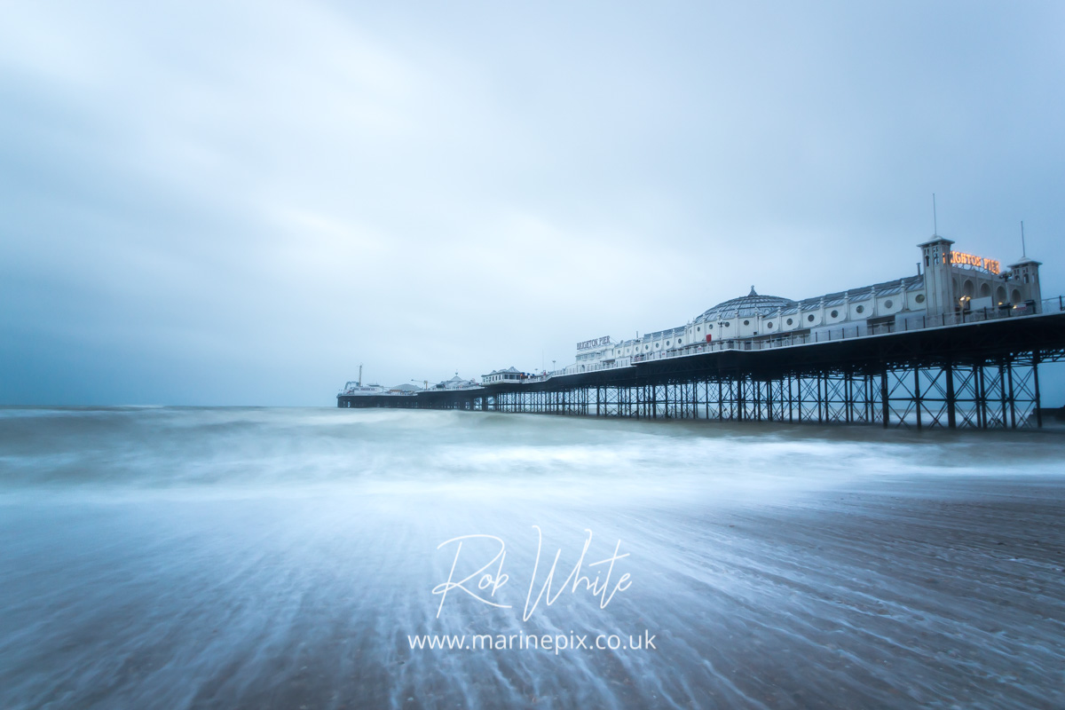 brighton pier long exposure on overcast day
